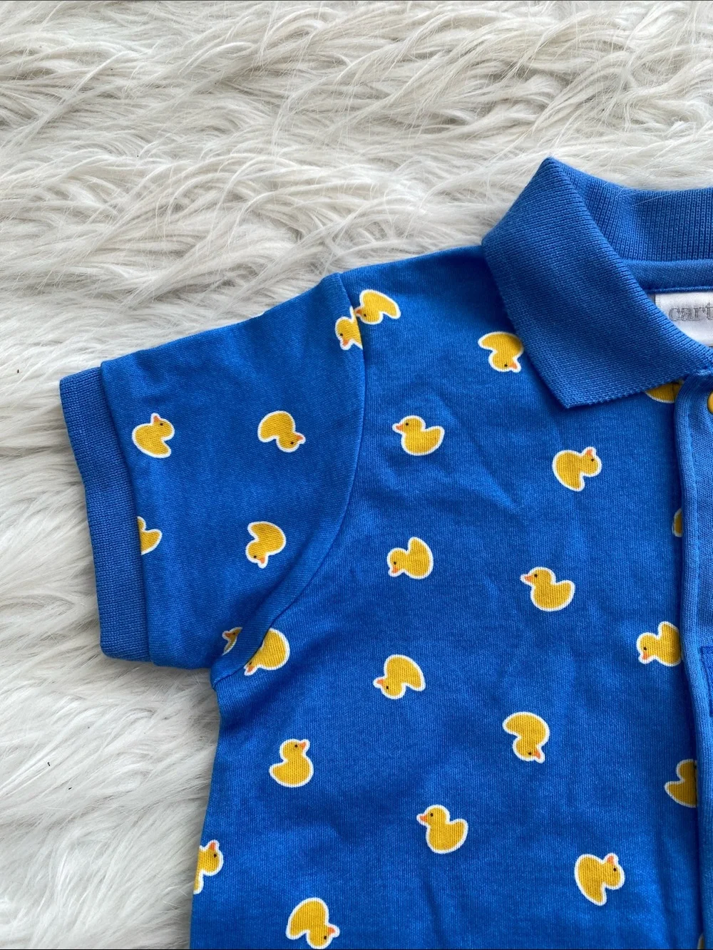 Carter's | Blue and Yellow Duck Polo Romper One Piece